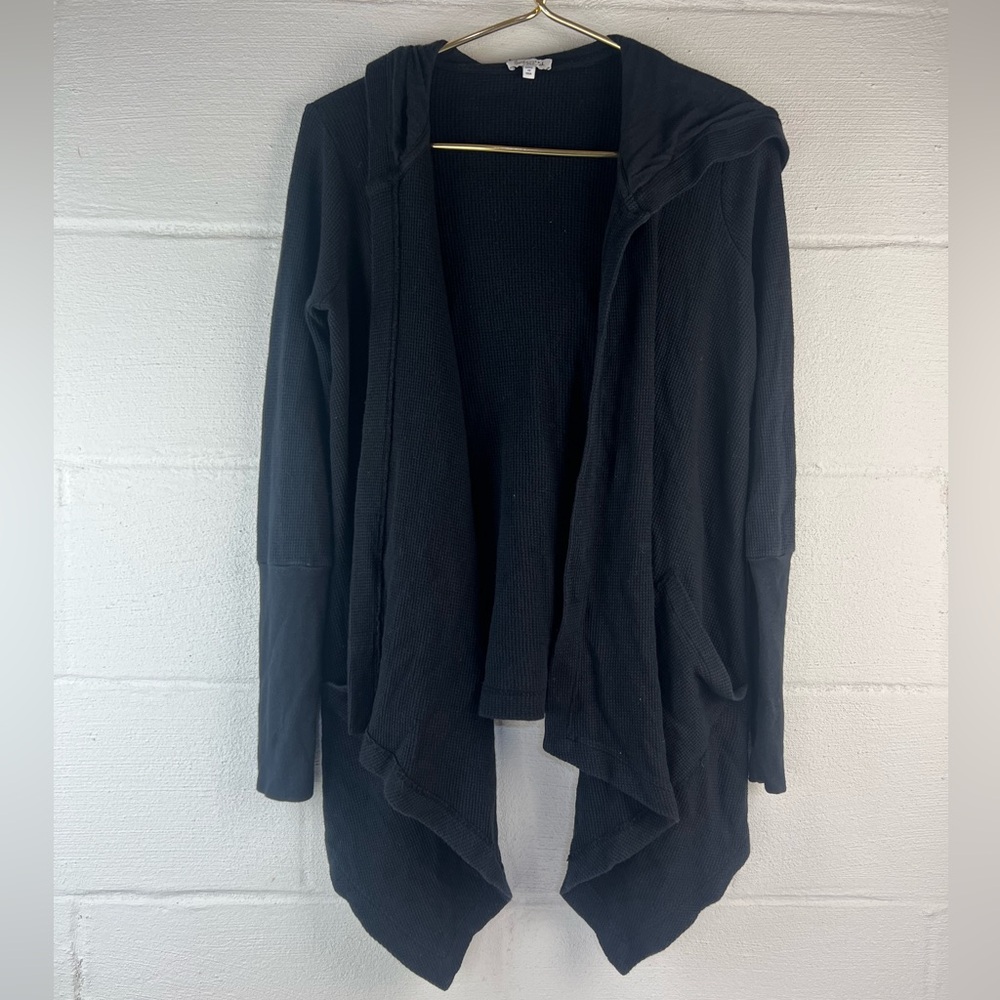 Splendid Waffle Knit Hooded Cardigan, XS